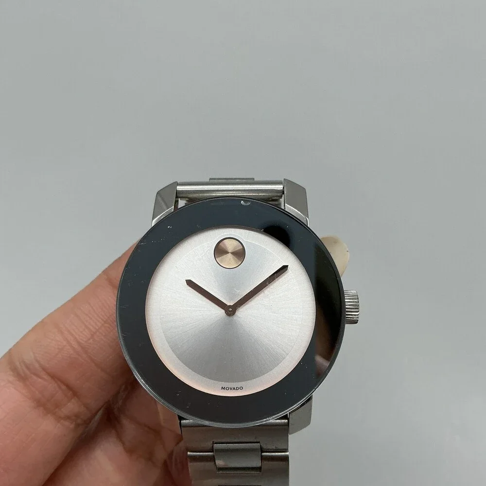 Movado Bold Womens Watch 36mm Stainless Rose Gold Dot 3600084 New Battery 7